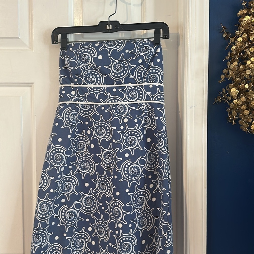 Women’s Vineyard Vines Strapless Navy & White Carolyn Nautical Starfish Dress - Picture 2 of 6